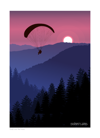 Dusk over the trees